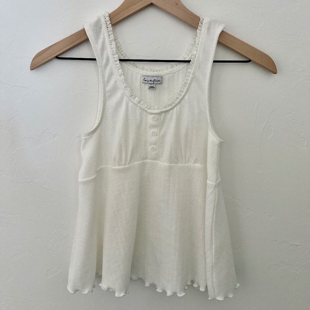 White Peplum Tank Blouse